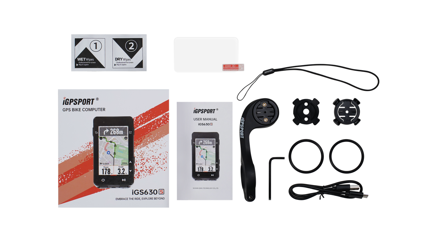 iGS630S BIKE SMART COMPUTER, Auto Back on Track When Veer Off Course Dual-band GNSS︱Fast Charging︱Type-C︱iClimb Pro︱ 45h︱16G Memory